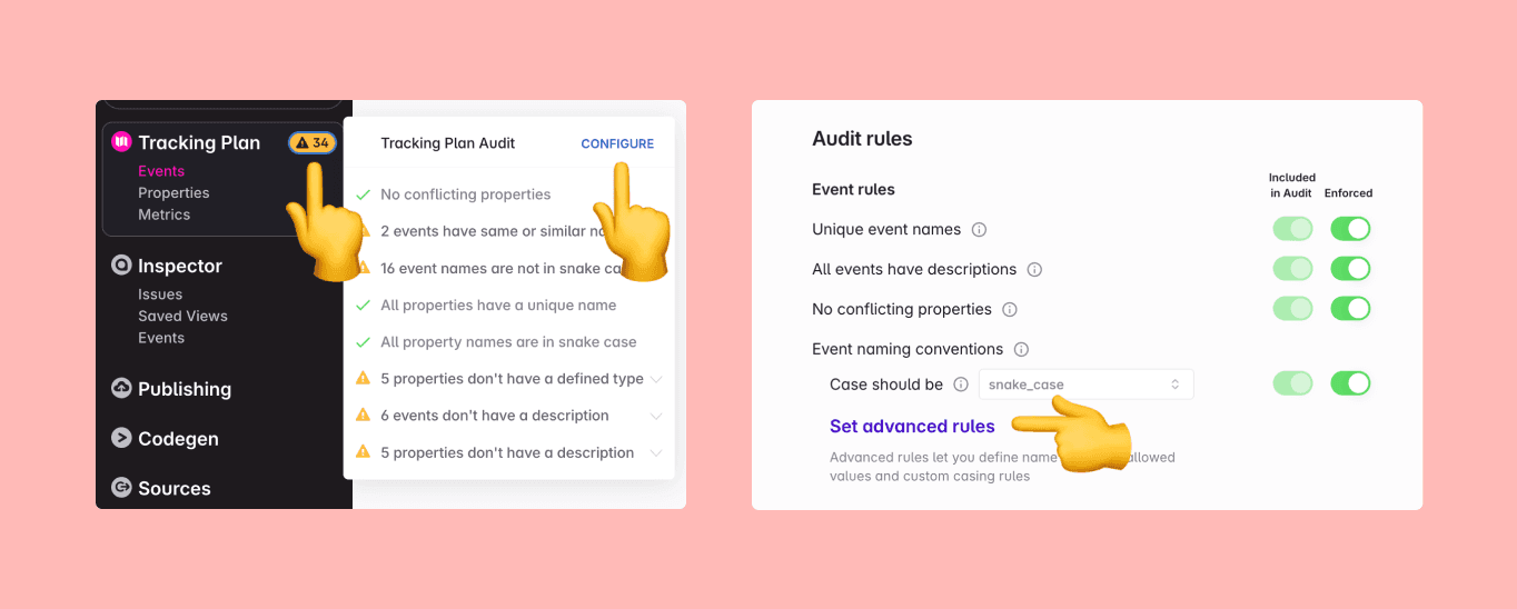 Navigating to audit config